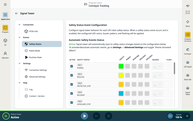 NAST Automation Universal Robots UR+ Signalleuchte PolyScopeX NAST Automation Universal Robots UR+ Signalleuchte PolyScopeX