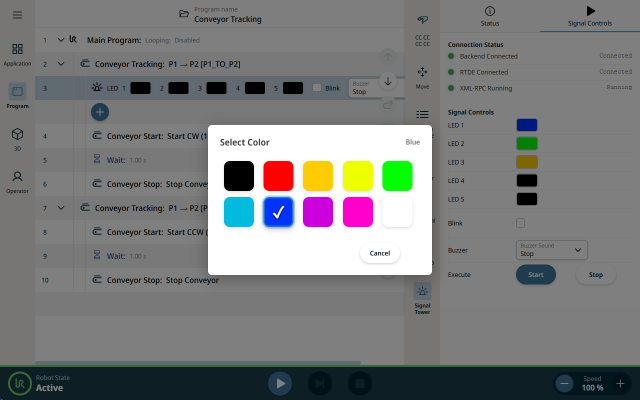 NAST Automation Universal Robots UR+ Signalleuchte PolyScopeX Sidebar NAST Automation Universal Robots UR+ Signalleuchte PolyScopeX Sidebar