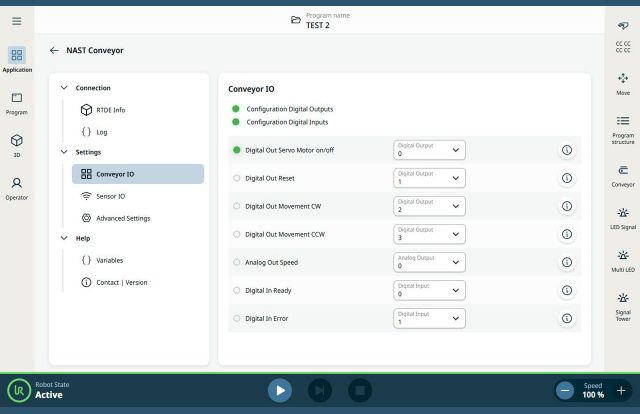 NAST Conveyor - Universal Robots PolyScope X NAST Conveyor - Universal Robots PolyScope X