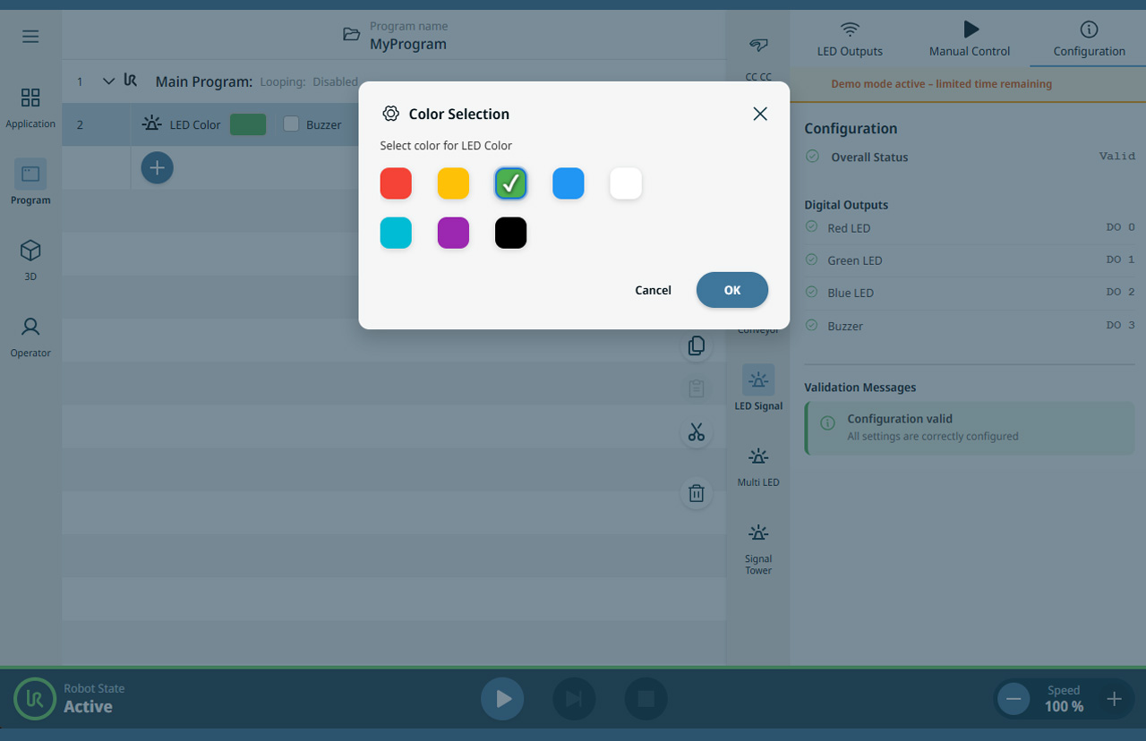Farbauswahl in der ProgramNode Farbauswahl in der ProgramNode