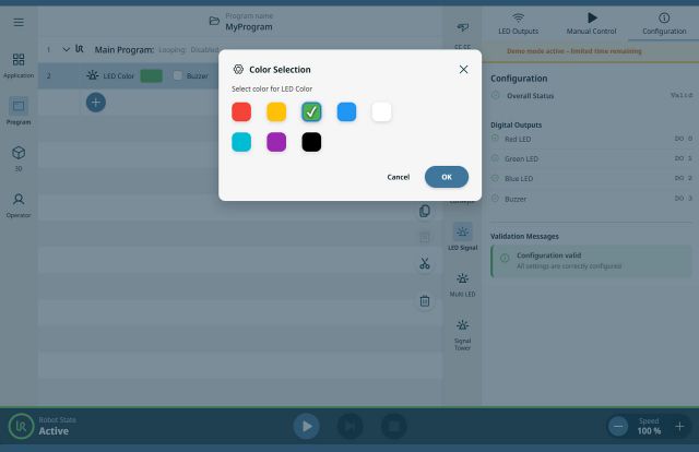 Farbauswahl in der ProgramNode