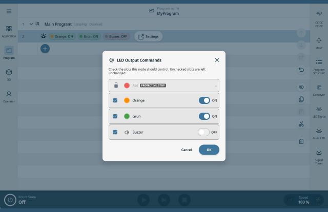ProgramNode zur Einbindung in URScript