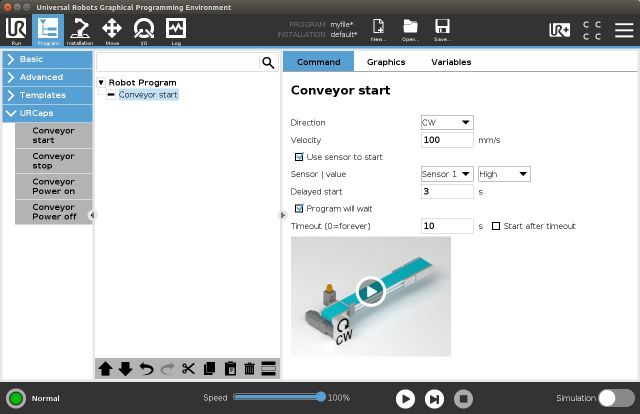 NAST Automation Universal Robots UR+ Förderband UI Programmierung